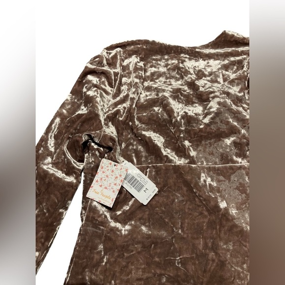Nwt Free People - Women’s Crushed Velvet Long Sleeve Top - Picture 6 of 7